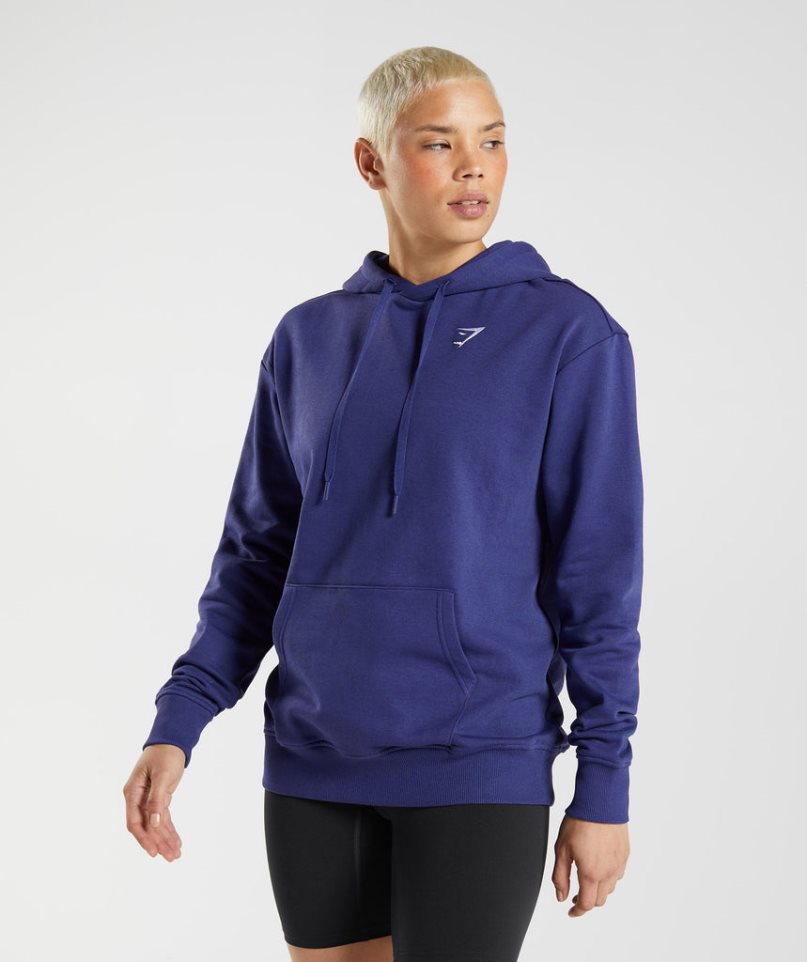 Women\'s Gymshark Training Boyfriend Hoodie Navy | NZ 8UNFPL